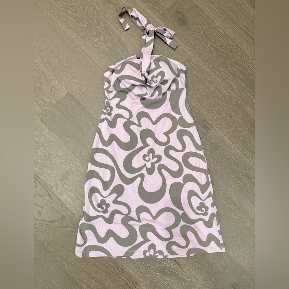 NWT Tommy Bahama Halter Dress | purple & green design | size XXS (0)
